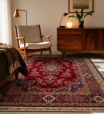 Marron Chobi double knot rug