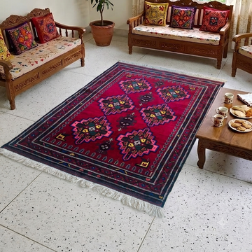 Marron Tribal Wool Rug – Geometric Heritage