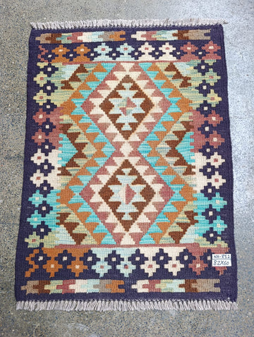 Authentic Handwoven Tribal Rug — Earthy Geometric Motifs